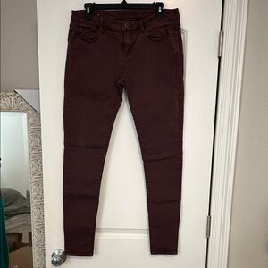 Buckle Burgundy Skinny Jeans
